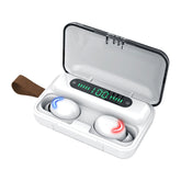 F9-5C Luz de respiración de cuatro barras + Auriculares Bluetooth con reducción de ruido y pantalla digital con correa de mano, F9-5C Luz de cuatro barras con correa negra, F9-5C Luz de cuatro barras con correa blanca